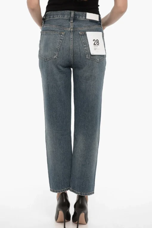 Jeans 70s STOVE PIPE a Gamba Dritta a Vita Alta 18cm>Re/Done Sale