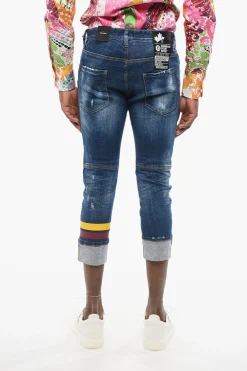 Jeans Sailor Fit Lavaggio Scuro con Bande Stampate 15cm>Dsquared2 New