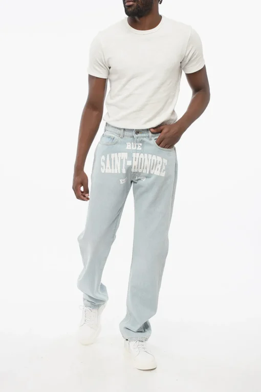 Jeans SAINT HONORE a Gamba Dritta con Stampa sul Fronte 22cm>1989 Studio Fashion