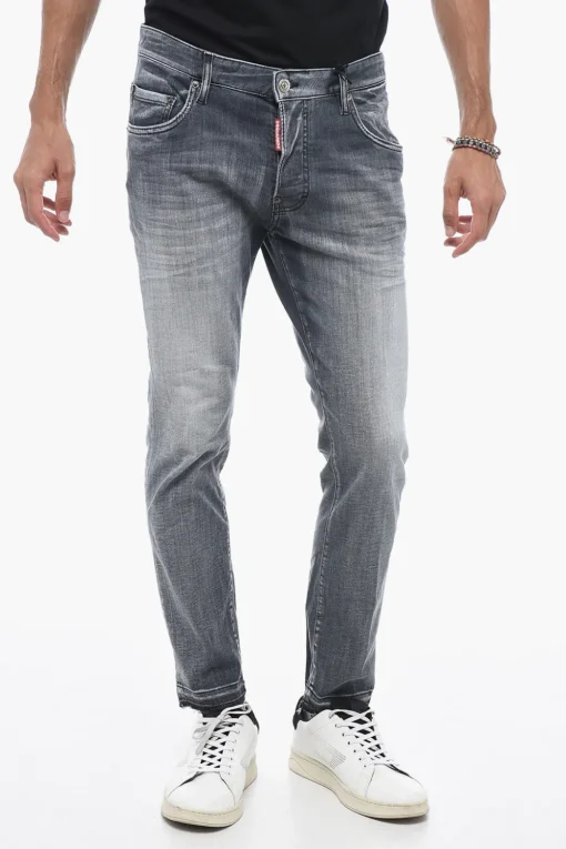 New Jeans Skater con Orlo a Taglio Vivo Uomo Jeans