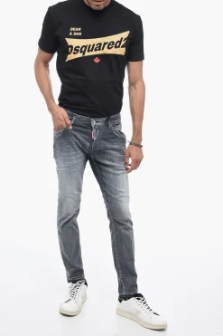 New Jeans Skater con Orlo a Taglio Vivo Uomo Jeans