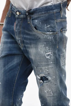 Jeans Skater Delavé con Applicazione Strass></noscript>Dsquared2 Online