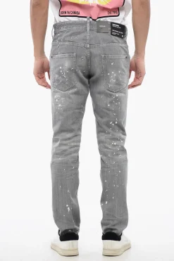 New Jeans SKATER Distressed con Motivo Vernice Uomo Jeans