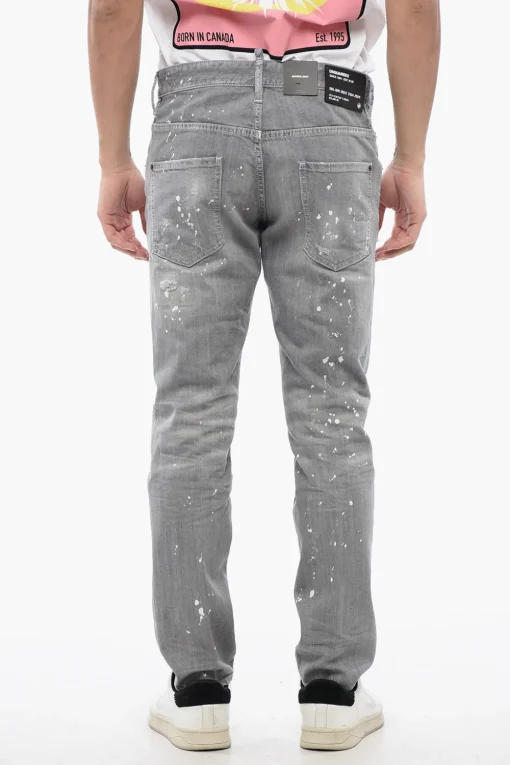 New Jeans SKATER Distressed con Motivo Vernice Uomo Jeans