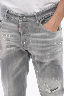 New Jeans SKATER Distressed con Motivo Vernice Uomo Jeans
