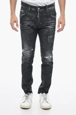 Fashion Jeans Skater Fit con Cristalli All-Over 14cm Uomo Jeans