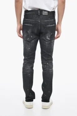 Fashion Jeans Skater Fit con Cristalli All-Over 14cm Uomo Jeans