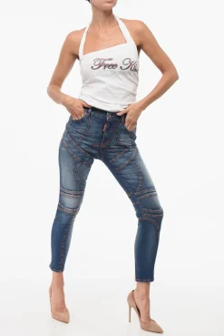 Jeans Skinny con Zip alle Caviglie></noscript>Dsquared2 Fashion