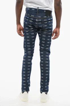 Jeans Skinny Fit con Motivo Monogram 15cm>Dsquared2 Discount