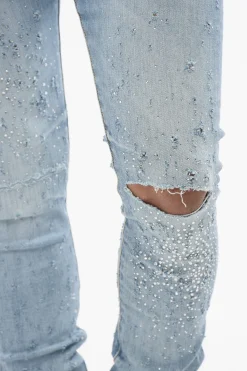 Jeans Skinny Fit CRYSTAL SHOTGUN in Denim Lavaggio Chiaro 14cm></noscript>Amiri Online