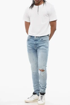 Jeans Skinny Fit CRYSTAL SHOTGUN in Denim Lavaggio Chiaro 14cm></noscript>Amiri Online