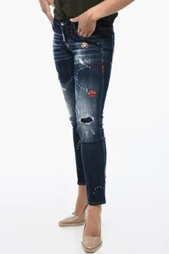 Best Jeans Skinny Monster Maze con Ricami 14,5cm Donna Jeans