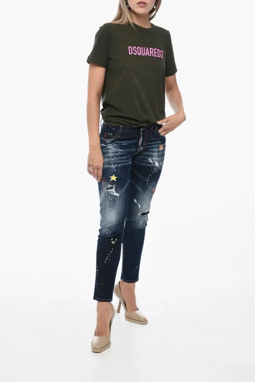 Best Jeans Skinny Monster Maze con Ricami 14,5cm Donna Jeans