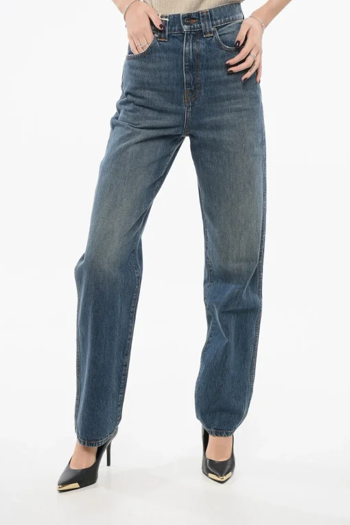 Jeans Slim Fit ALBI con Passanti 19cm>Khaite New