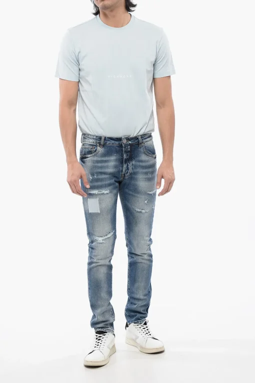 Discount Jeans Slim Fit AP Effetto Distressed 16 cm Uomo Jeans