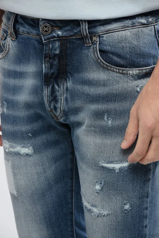 Discount Jeans Slim Fit AP Effetto Distressed 16 cm Uomo Jeans