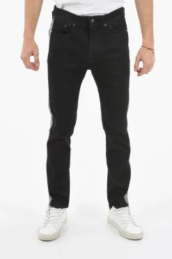 New Jeans Slim Fit con Banda Laterale a Contrasto 16cm Uomo Jeans