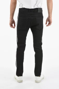 New Jeans Slim Fit con Banda Laterale a Contrasto 16cm Uomo Jeans