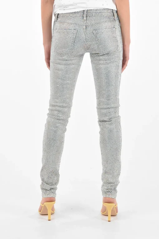 Jeans slim fit con cristalli all-over>Philipp Plein Hot
