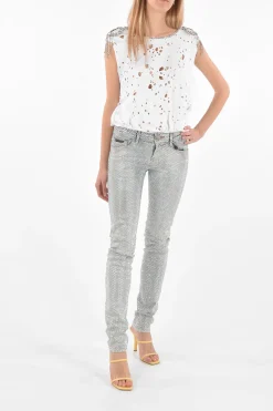 Jeans slim fit con cristalli all-over></noscript>Philipp Plein Hot