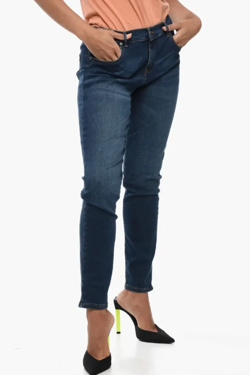 Sale Jeans Slim Fit con Cuciture a Vista 14,5cm Donna Jeans