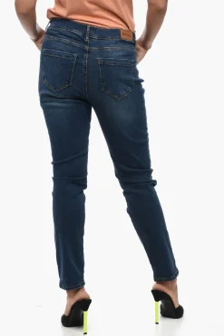 Sale Jeans Slim Fit con Cuciture a Vista 14,5cm Donna Jeans