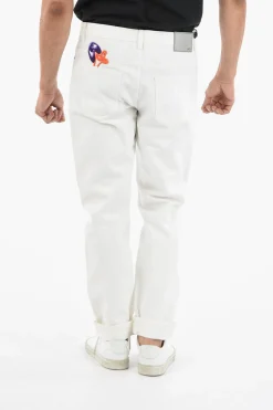 Fashion Jeans Slim Fit Con Patches 17cm Uomo Jeans