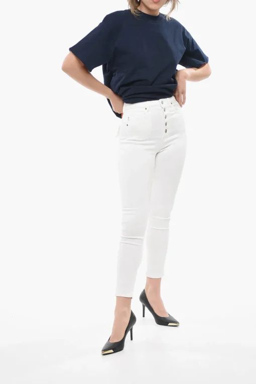 Best Jeans Slim Fit FELIZ a Vita Alta con Bottoni Logati 12,5cm Donna Jeans