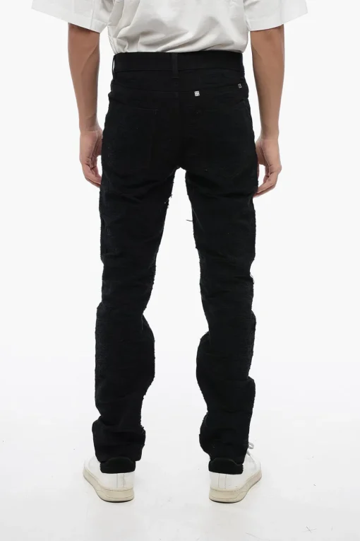 Jeans Slim Fit in Cotone con Design Distressed 17cm>Givenchy Outlet