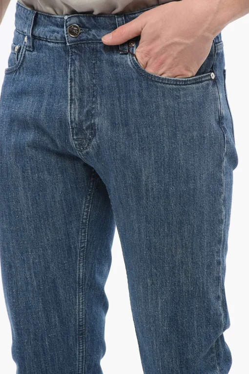 Jeans Slim Fit in Denim Lavaggio Scuro 18cm>Etro Sale