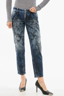 Jeans Slim Fit INK con Motivo Tattoo Stampato 15cm>Dsquared2 Outlet