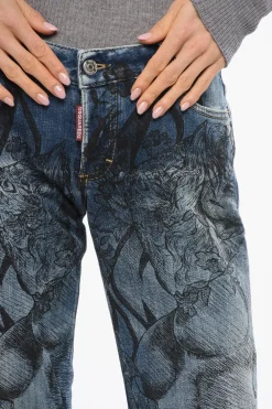 Jeans Slim Fit INK con Motivo Tattoo Stampato 15cm>Dsquared2 Outlet