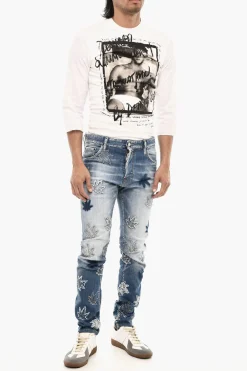 Jeans Slim Fit MARIJA Con Dettagli Toppe 16 cm></noscript>Dsquared2 Clearance