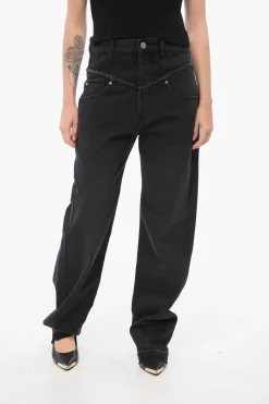 Jeans Slim Fit NOEMIE con Dettagli a Taglio Vivo 23cm>Isabel Marant Fashion