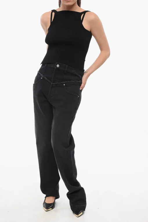 Jeans Slim Fit NOEMIE con Dettagli a Taglio Vivo 23cm>Isabel Marant Fashion