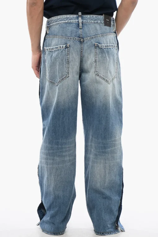 Online Jeans Straight Fit BIG Con Bande Logate E Bottoni Laterali 27 cm Uomo Jeans