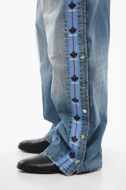 Online Jeans Straight Fit BIG Con Bande Logate E Bottoni Laterali 27 cm Uomo Jeans