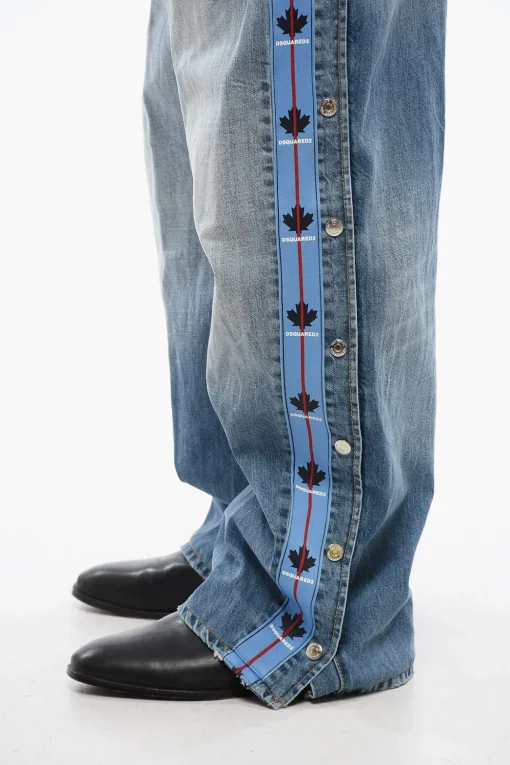 Online Jeans Straight Fit BIG Con Bande Logate E Bottoni Laterali 27 cm Uomo Jeans