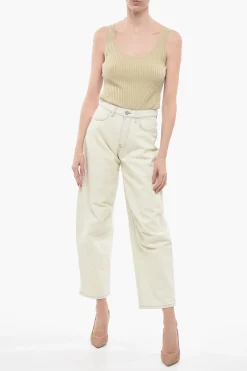 Online Jeans Straight Fit Bleach Wash Donna Jeans