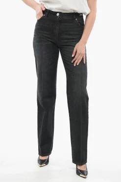 Discount Jeans Straight Fit in Denim Stone Washed 20cm Donna Jeans