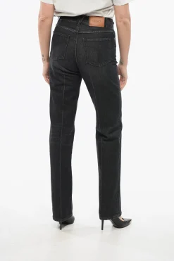 Discount Jeans Straight Fit in Denim Stone Washed 20cm Donna Jeans
