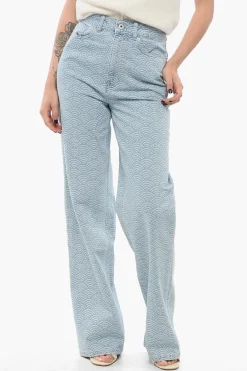 Jeans Straight Fit SEIGAIHA AYAME con Motivo Rainbow 23cm>Kenzo Online