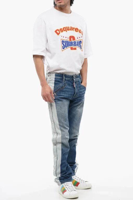 Jeans STRIPPER Cool Guy Con Bottoni Laterali 18 cm>Dsquared2 Fashion