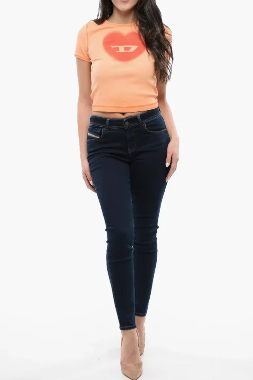 Outlet Jeans Super Skinny Fit 2017 SLANDY a Vita Media 12cm L32 Donna Jeans