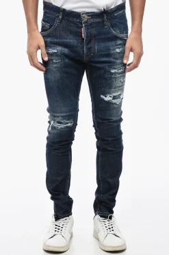 New Jeans SUPER TWINKY Distressed con Cuciture a Vista 15cm Uomo Jeans