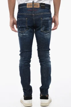 New Jeans SUPER TWINKY Distressed con Cuciture a Vista 15cm Uomo Jeans