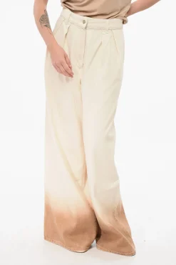 Sale Jeans Super Wide Leg con Design Degradè 36cm Donna Jeans