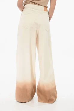 Sale Jeans Super Wide Leg con Design Degradè 36cm Donna Jeans