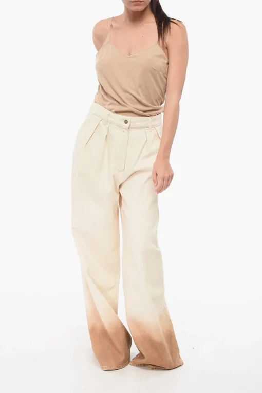 Sale Jeans Super Wide Leg con Design Degradè 36cm Donna Jeans