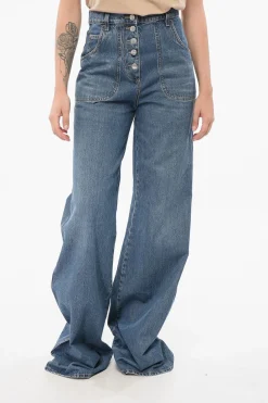 Jeans Super Wide Leg con Tasche Ricamate>Etro Sale